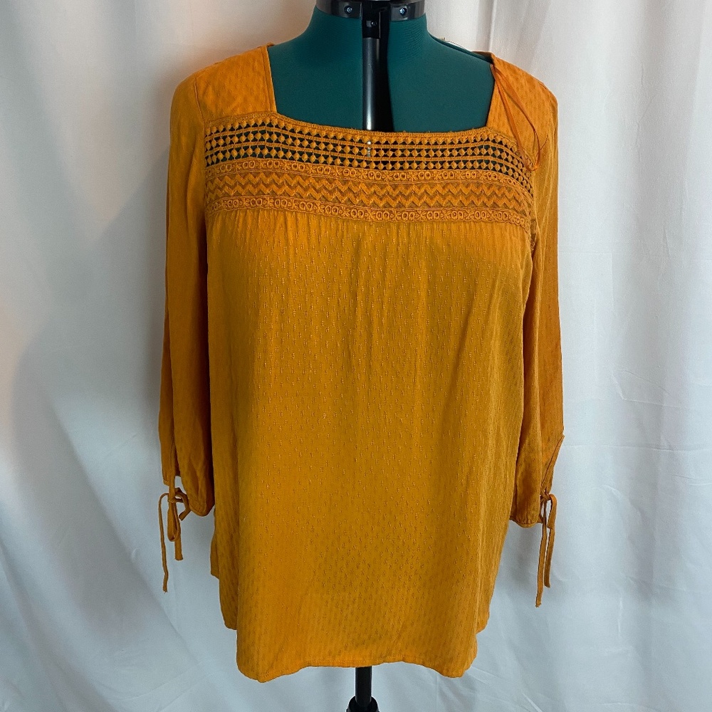 Skies are Blue Stitch Fix Top Mustard XXL